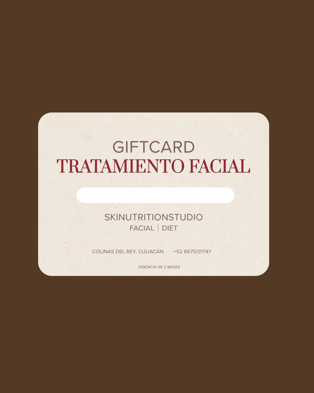 Gift Card Tratamiento Facial - Skin & Nutrition Studio