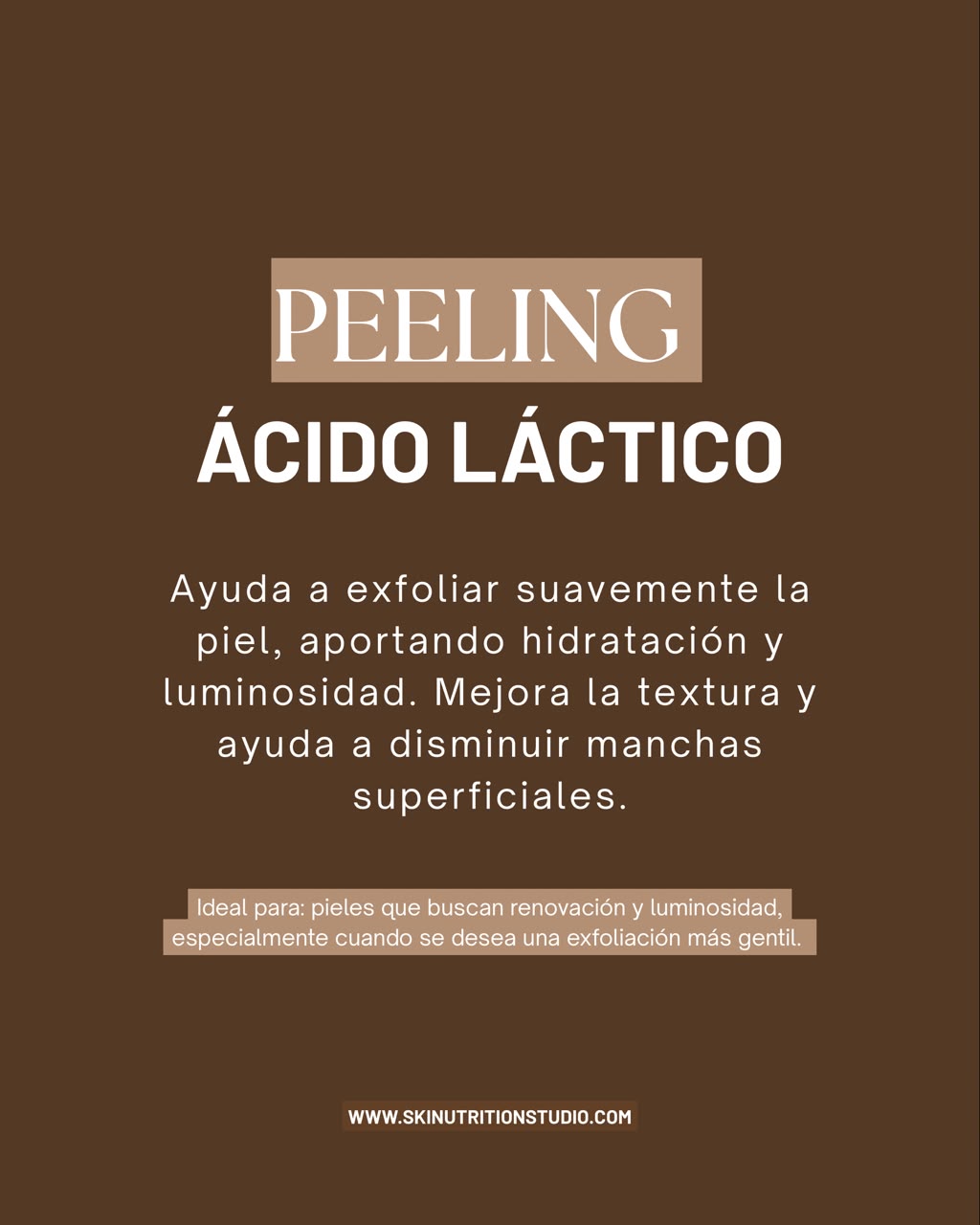 Peeling con ácido láctico: exfoliación suave, hidratación y luminosidad