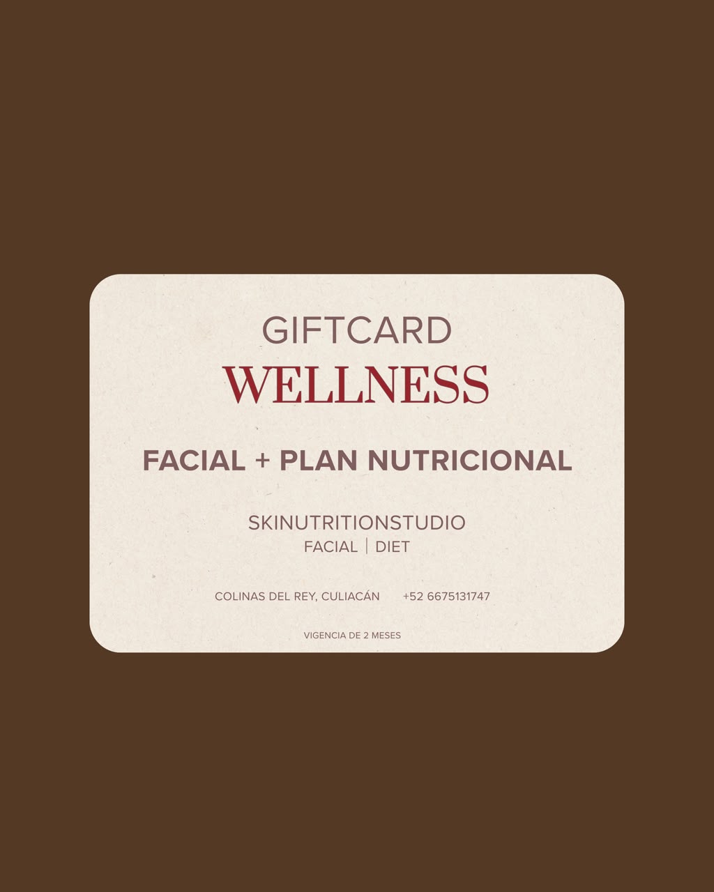 Gift Card Wellness - Facial + Plan Nutricional